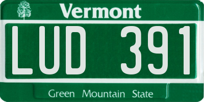 VT license plate LUD391