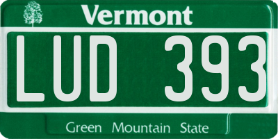 VT license plate LUD393