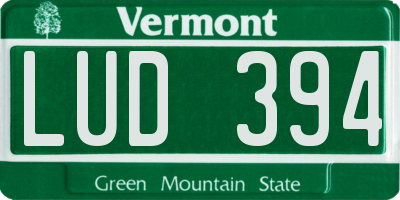 VT license plate LUD394