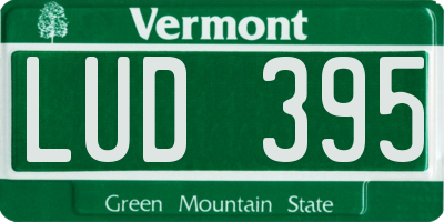 VT license plate LUD395