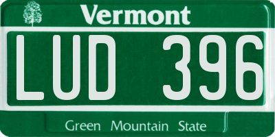 VT license plate LUD396
