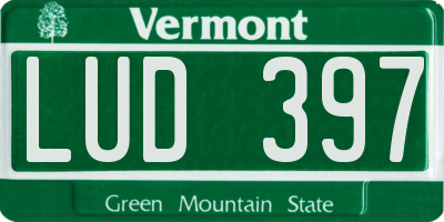 VT license plate LUD397