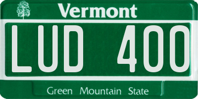 VT license plate LUD400