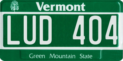 VT license plate LUD404