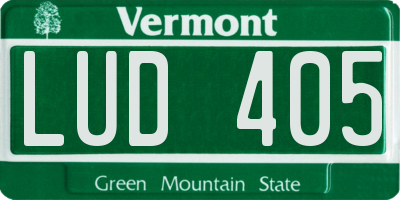 VT license plate LUD405