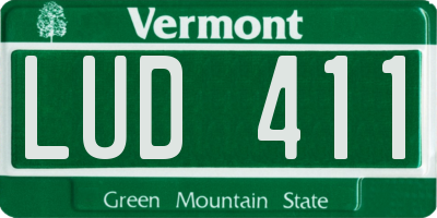 VT license plate LUD411