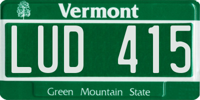 VT license plate LUD415