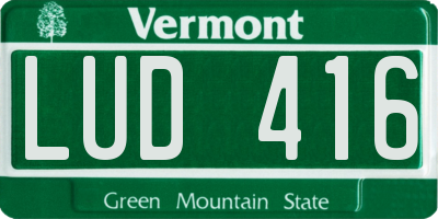 VT license plate LUD416