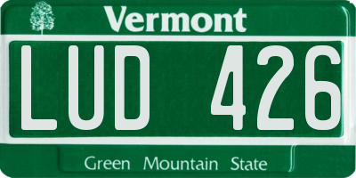 VT license plate LUD426