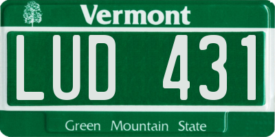 VT license plate LUD431