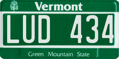 VT license plate LUD434
