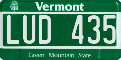 VT license plate LUD435