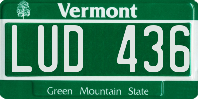 VT license plate LUD436