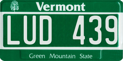 VT license plate LUD439