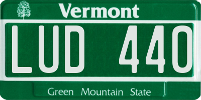 VT license plate LUD440