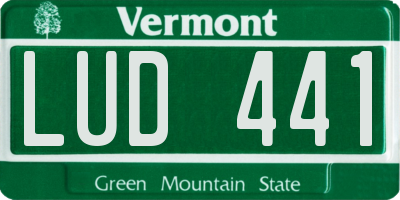 VT license plate LUD441