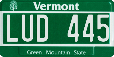 VT license plate LUD445