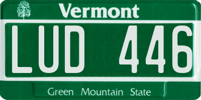 VT license plate LUD446