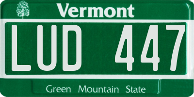 VT license plate LUD447