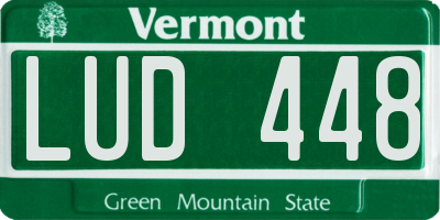 VT license plate LUD448