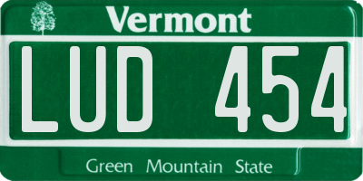 VT license plate LUD454