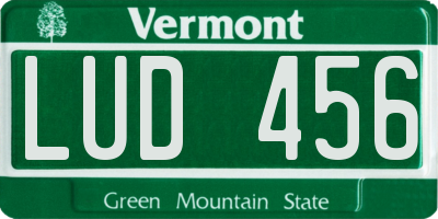 VT license plate LUD456