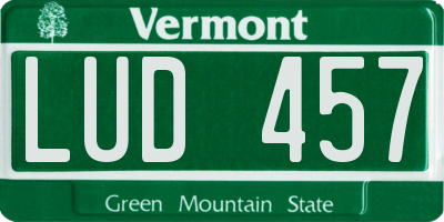 VT license plate LUD457