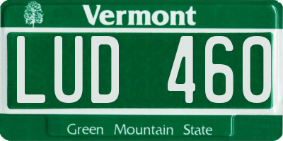 VT license plate LUD460