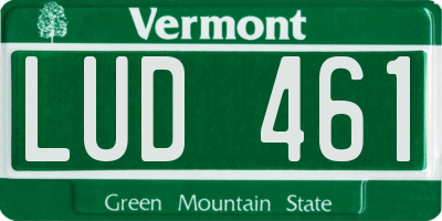 VT license plate LUD461
