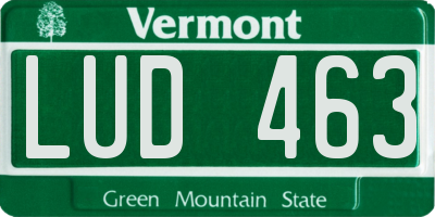 VT license plate LUD463