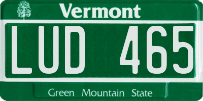 VT license plate LUD465