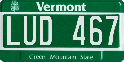 VT license plate LUD467