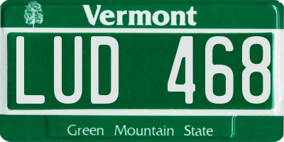 VT license plate LUD468