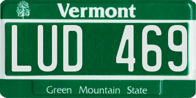 VT license plate LUD469