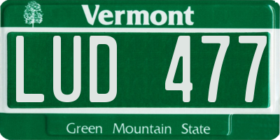 VT license plate LUD477
