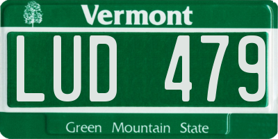 VT license plate LUD479
