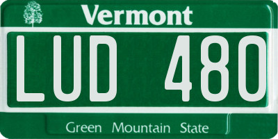 VT license plate LUD480