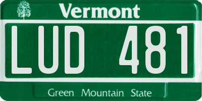 VT license plate LUD481
