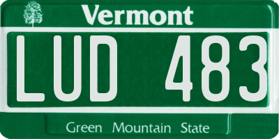 VT license plate LUD483