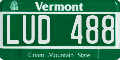 VT license plate LUD488