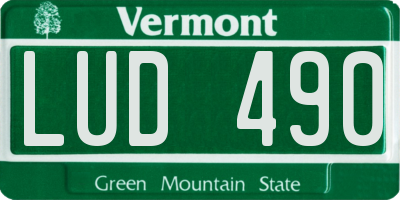 VT license plate LUD490