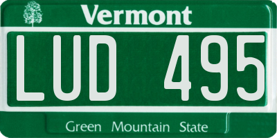 VT license plate LUD495