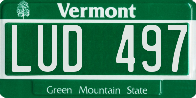 VT license plate LUD497