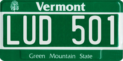 VT license plate LUD501