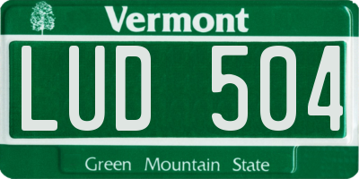 VT license plate LUD504