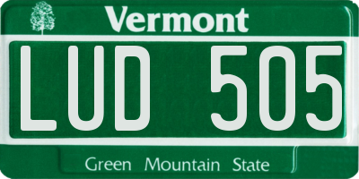 VT license plate LUD505