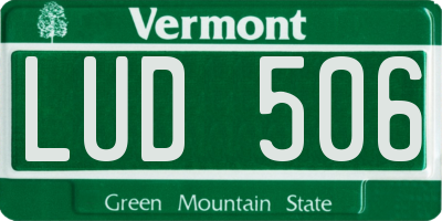 VT license plate LUD506