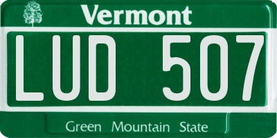 VT license plate LUD507