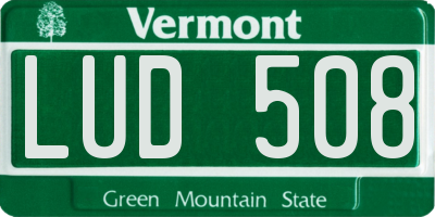 VT license plate LUD508