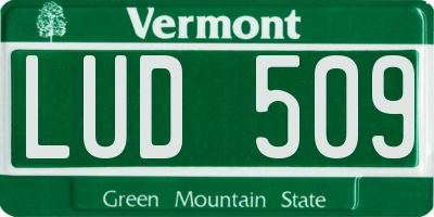 VT license plate LUD509